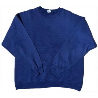 Hanes - 古着　無地スウェット　Hanes ノームコア　短丈　ネイビー　size:L