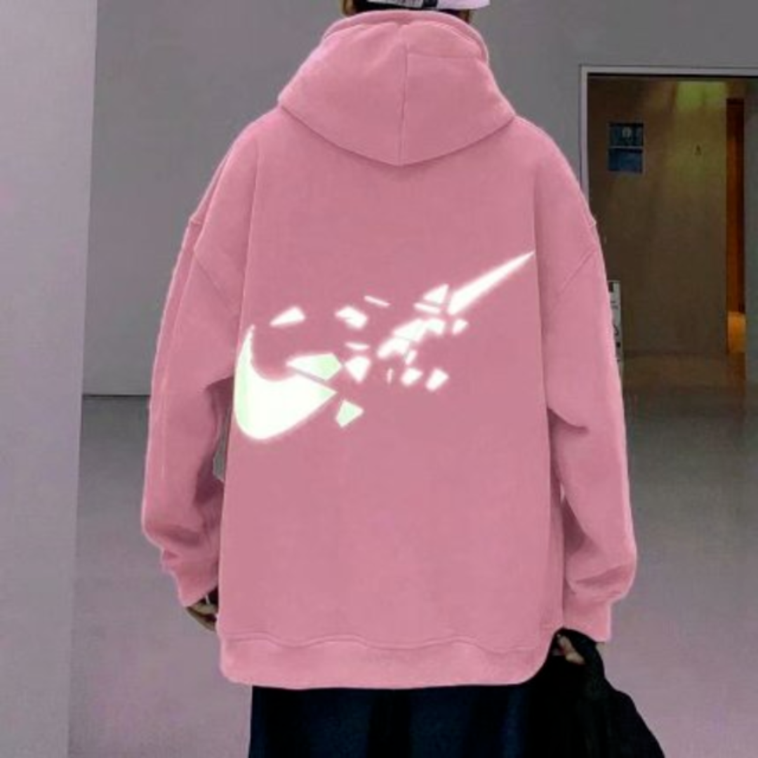 韓国 メンズ 秋冬 光る ロゴ フード パーカー 長袖 ピンク | フリマアプリ ラクマ
