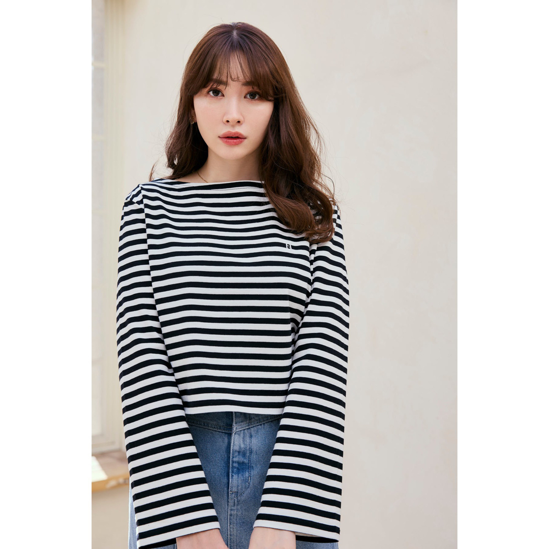 Her lip to(ハーリップトゥ)の【新品】herlipto French Striped Top レディースのトップス(Tシャツ(長袖/七分))の商品写真