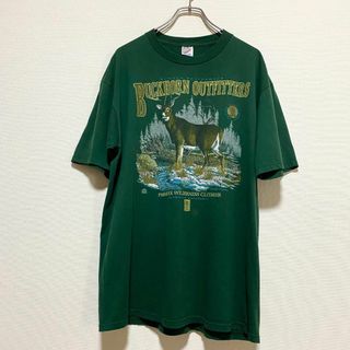 ヴィンテージ(VINTAGE)のアメリカ古着　90s アニマル　プリント　鹿　USA製　ビッグサイズ　E263(Tシャツ/カットソー(半袖/袖なし))