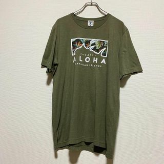 ヴィンテージ(VINTAGE)のアメリカ古着　半袖Tシャツ　ボタニカル系　ハワイ　アロハ　USA製　F62(Tシャツ/カットソー(半袖/袖なし))