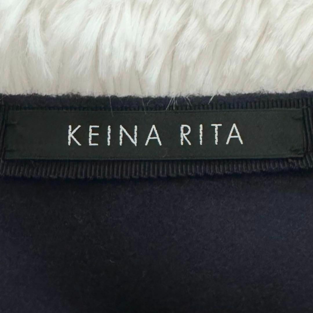 完売 極美品 keina rita ケイナリタ メルトンカーディガン ネイビー レディースのトップス(カーディガン)の商品写真