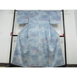 平和屋-こころ店■訪問着　立波文　暈し染　着丈158cm　裄丈62.5cm　正絹　逸品　1B-wt2285(着物)