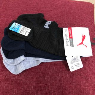 PUMA メンズソックス　24-26㎝　3足1組 消臭加工　春・夏向き甲メッシュ(ソックス)