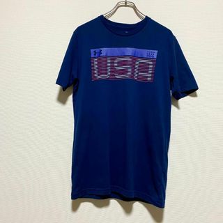 アンダーアーマー(UNDER ARMOUR)のアメリカ古着　アンダーアーマー　半袖Tシャツ　プリント　ユニセックス　J78(Tシャツ/カットソー(半袖/袖なし))