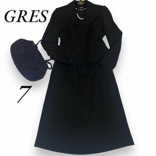 グレ(GRES)の極美品 GRES Paris グレ 高級 ブラックフォーマル セットスーツ 黒(礼服/喪服)