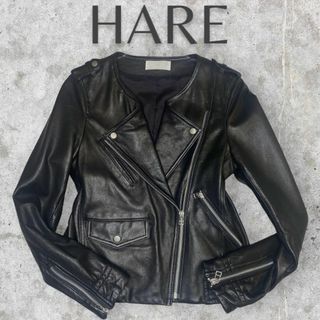 HARE - 美品 HARE ハレ 山 羊革 レザー ダブルライダース ブラック