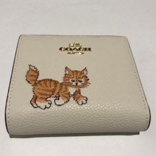 コーチ(COACH)の新品未使用★ COACH コーチ キトゥン 二つ折り財布 レザー(財布)