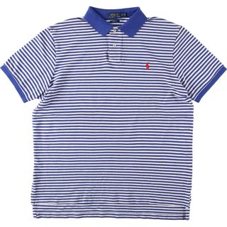 ラルフローレン(Ralph Lauren)の古着 ラルフローレン Ralph Lauren POLO RALPH LAUREN CUSTOM FIT 半袖 ボーダー ポロシャツ メンズXL /eaa430829(ポロシャツ)