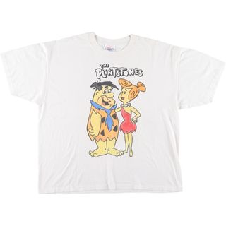 ヘインズ(Hanes)の古着 90年代 ヘインズ Hanes THE FLINTSTONES 原始家族フリントストーン アニメ キャラクタープリントTシャツ USA製 メンズXL/eaa431523(Tシャツ/カットソー(半袖/袖なし))