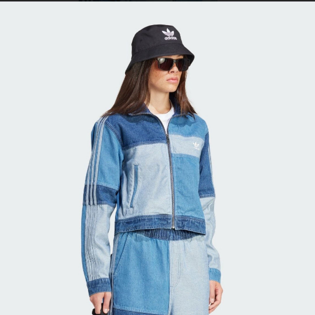 adidas(アディダス)のadidas デニムパッチワークトラックトップ 2XL レディースのジャケット/アウター(Gジャン/デニムジャケット)の商品写真