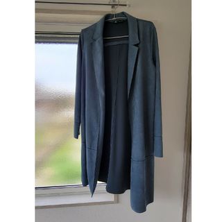 ザラ(ZARA)の【美品】ZARA　スエードコート　ブルー　ロングコート(ロングコート)