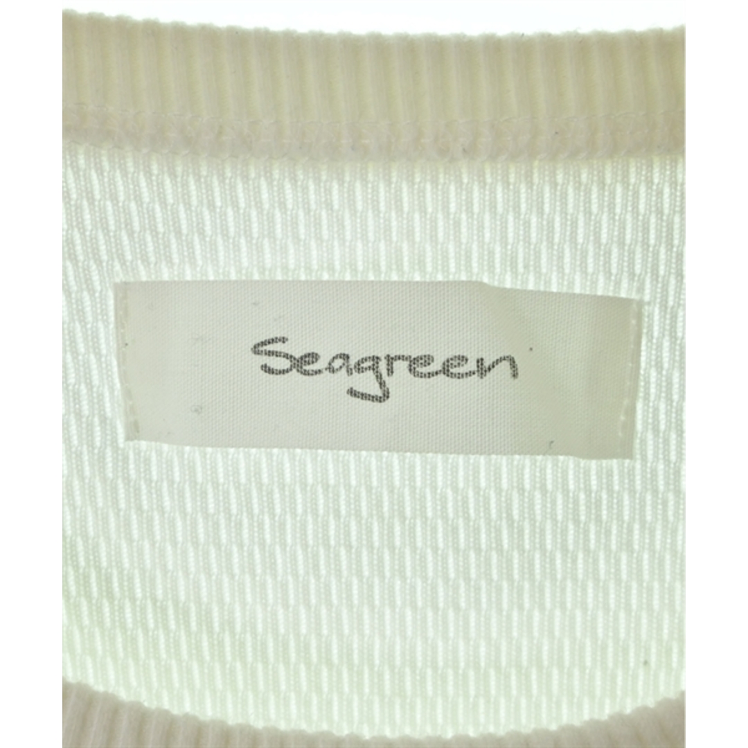 SEAGREEN(シーグリーン)のSEAGREEN シーグリーン Tシャツ・カットソー 2(M位) 白 【古着】【中古】 レディースのトップス(カットソー(半袖/袖なし))の商品写真