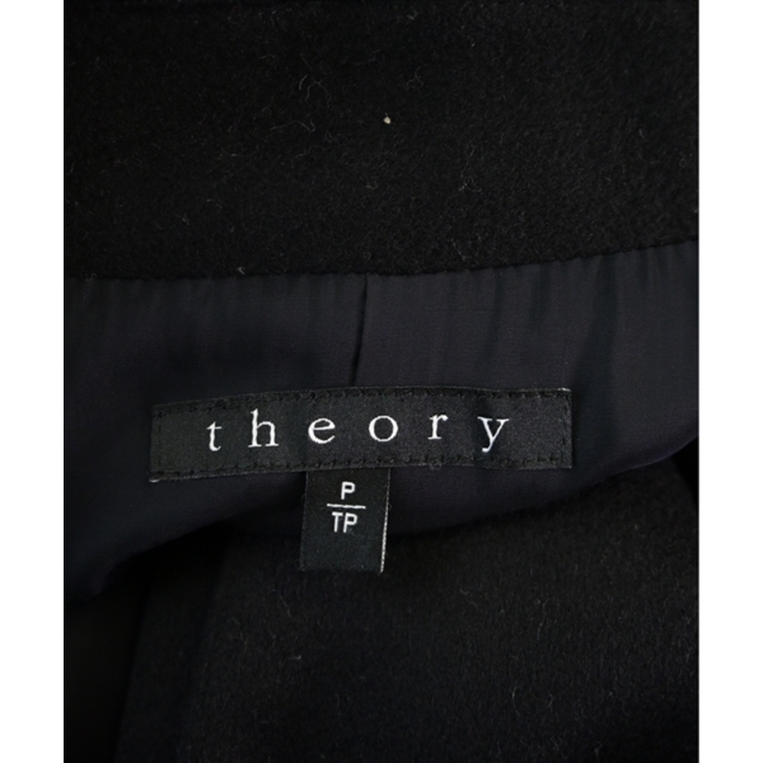 theory(セオリー)のTheory セオリー チェスターコート P(XS位) 黒 【古着】【中古】 レディースのジャケット/アウター(チェスターコート)の商品写真