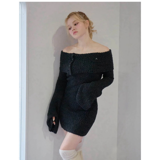 バブルス(Bubbles)のアンドマリー　Aurora knit mini dress  XSサイズ相当(ミニワンピース)