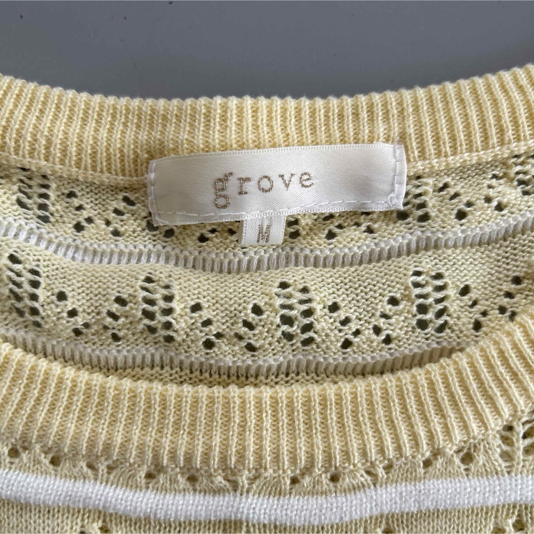 grove(グローブ)の【grove】七分袖ニット M レディースのトップス(ニット/セーター)の商品写真