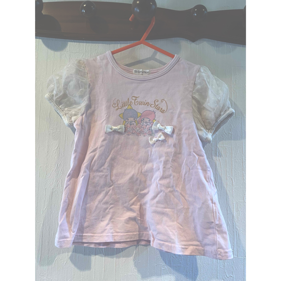 キキララ チュール付きTシャツ キッズ/ベビー/マタニティのキッズ服女の子用(90cm~)(Tシャツ/カットソー)の商品写真