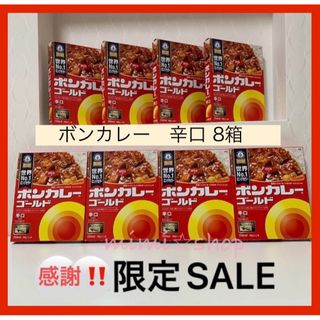 オオツカショクヒン(大塚食品)の【ボンカレー 辛口8箱】２箱のみ箱開封 常温保存可能　レトルト(レトルト食品)