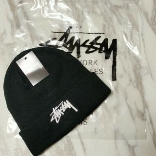 ステューシー(STUSSY)のmd Stussy ステューシー ニット帽 スノーボード 黒 ブラック(ニット帽/ビーニー)