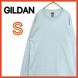 ギルタン(GILDAN)のGILDAN ギルダン 水色 長袖Tシャツ 無地 Sサイズ コットン(Tシャツ/カットソー(七分/長袖))