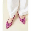 【PURPLE】【24cm】チュールリボン フラット15●↑