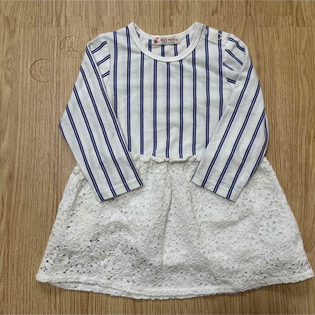 長袖　薄手トップス 90センチ４点セット キッズ/ベビー/マタニティのキッズ服女の子用(90cm~)(Tシャツ/カットソー)の商品写真