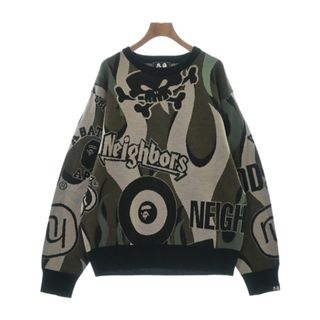 NEIGHBORHOOD - NEIGHBORHOOD ニット・セーター M カーキxベージュx黒等(総柄) 【古着】【中古】