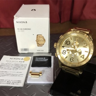 ニクソン(NIXON)のNIXON 51-30 CHRONO☆ALL GOLD☆        新品電池(腕時計(アナログ))
