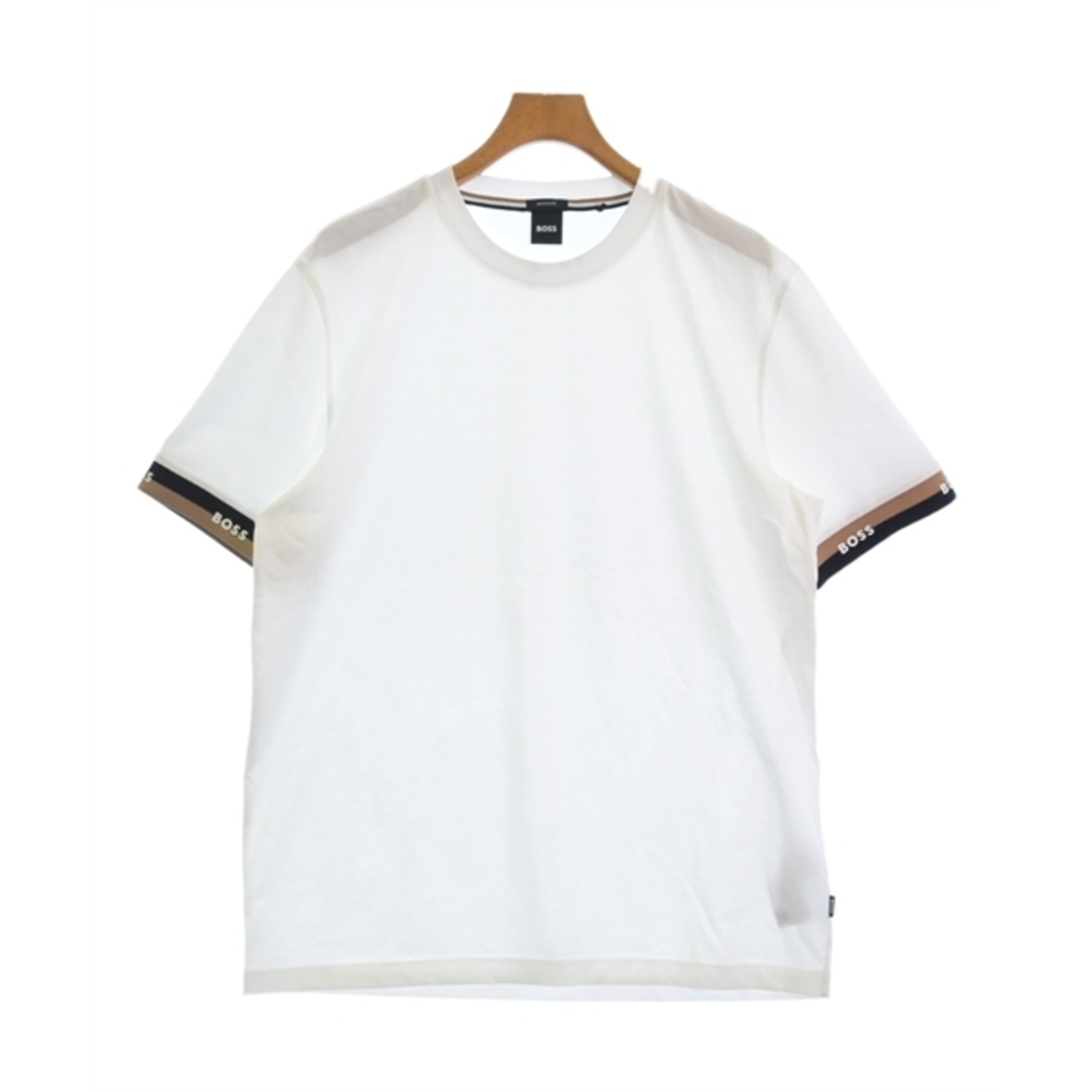 HUGO BOSS(ヒューゴボス)のHUGO BOSS ヒューゴボス Tシャツ・カットソー XL 白x黒xベージュ 【古着】【中古】 メンズのトップス(Tシャツ/カットソー(半袖/袖なし))の商品写真