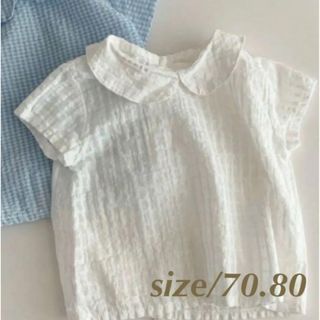 ベビー　トップス　ブラウス　シャツ　70 80 女の子　韓国子供服　プティマイン(シャツ/カットソー)