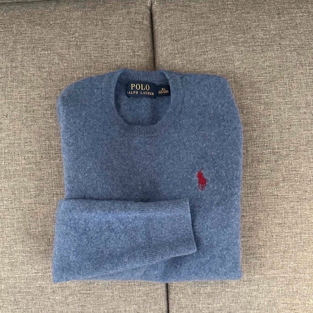 POLO RALPH LAUREN(ポロラルフローレン)のポロラルフローレン くすみブルー 春ニット レディースのトップス(ニット/セーター)の商品写真