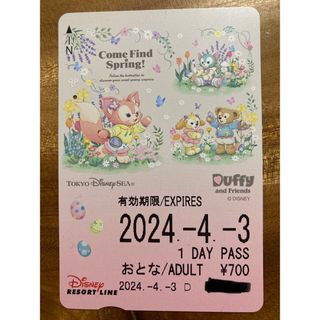 ディズニー(Disney)のカムファインドスプリング リゾートライン　フリー切符 使用済み(キャラクターグッズ)