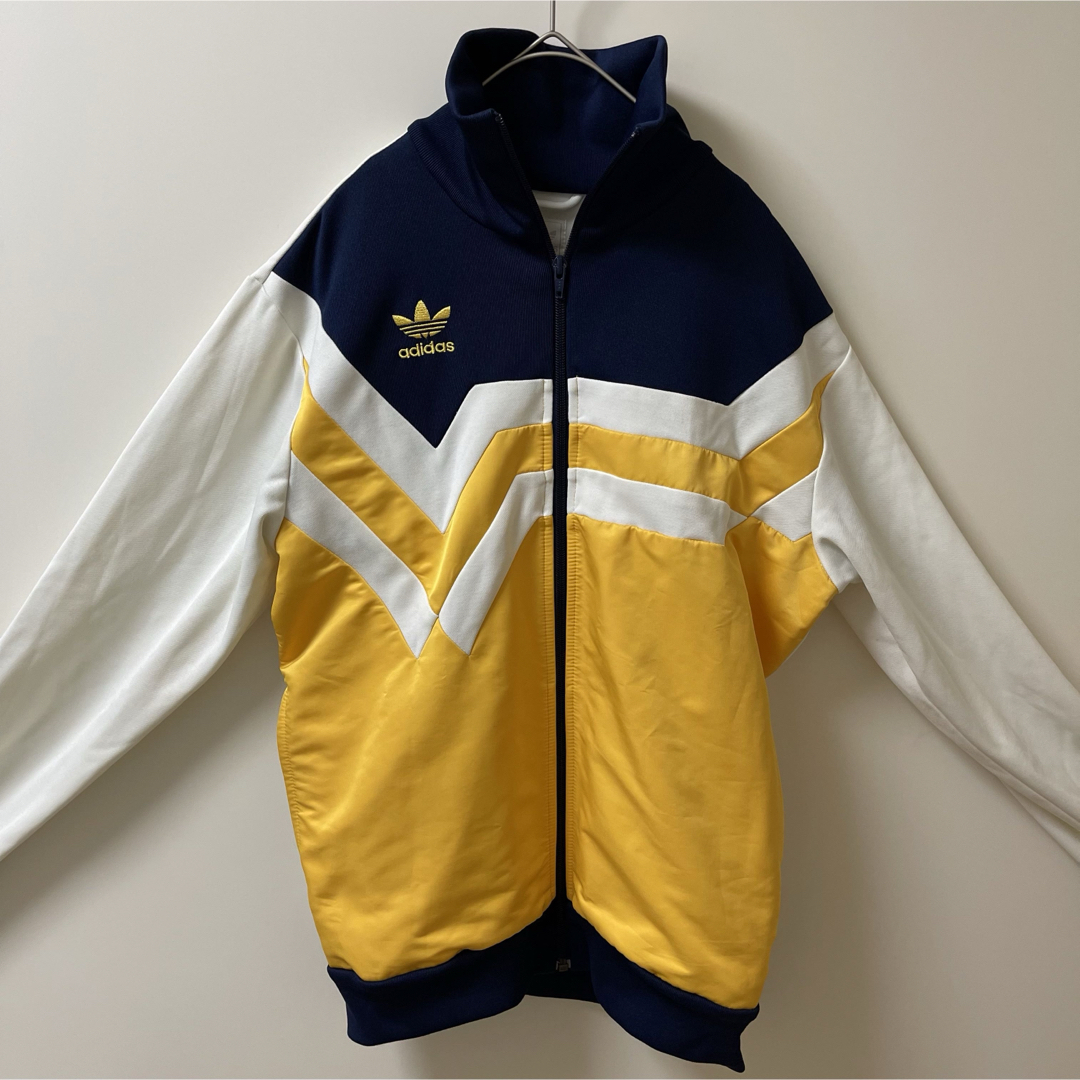 adidas(アディダス)の70s】アディダス刺繍トラックジャケット古着ジャージ　オリンピック紺ビンテージ メンズのトップス(ジャージ)の商品写真