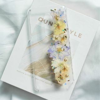 #096 全機種対応　上品　押し花　可愛い　スマホケース　押し花(iPhoneケース)