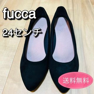 fucca パンプス　黒　ブラック　ヒョウ柄ヒール　24㎝(ハイヒール/パンプス)