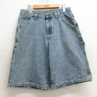 W32★古着 リー Lee ショート ペインター パンツ ショーツ メンズ 00年代 00s 紺 ネイビー デニム 24apr04 中古 ボトムス 短パン ショーパン