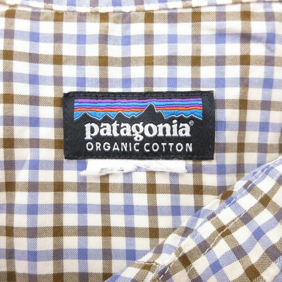 patagonia(パタゴニア)のL★古着 パタゴニア patagonia 半袖 シャツ メンズ オーガニックコットン 紫 パープル チェック 24apr04 中古 トップス メンズのトップス(シャツ)の商品写真