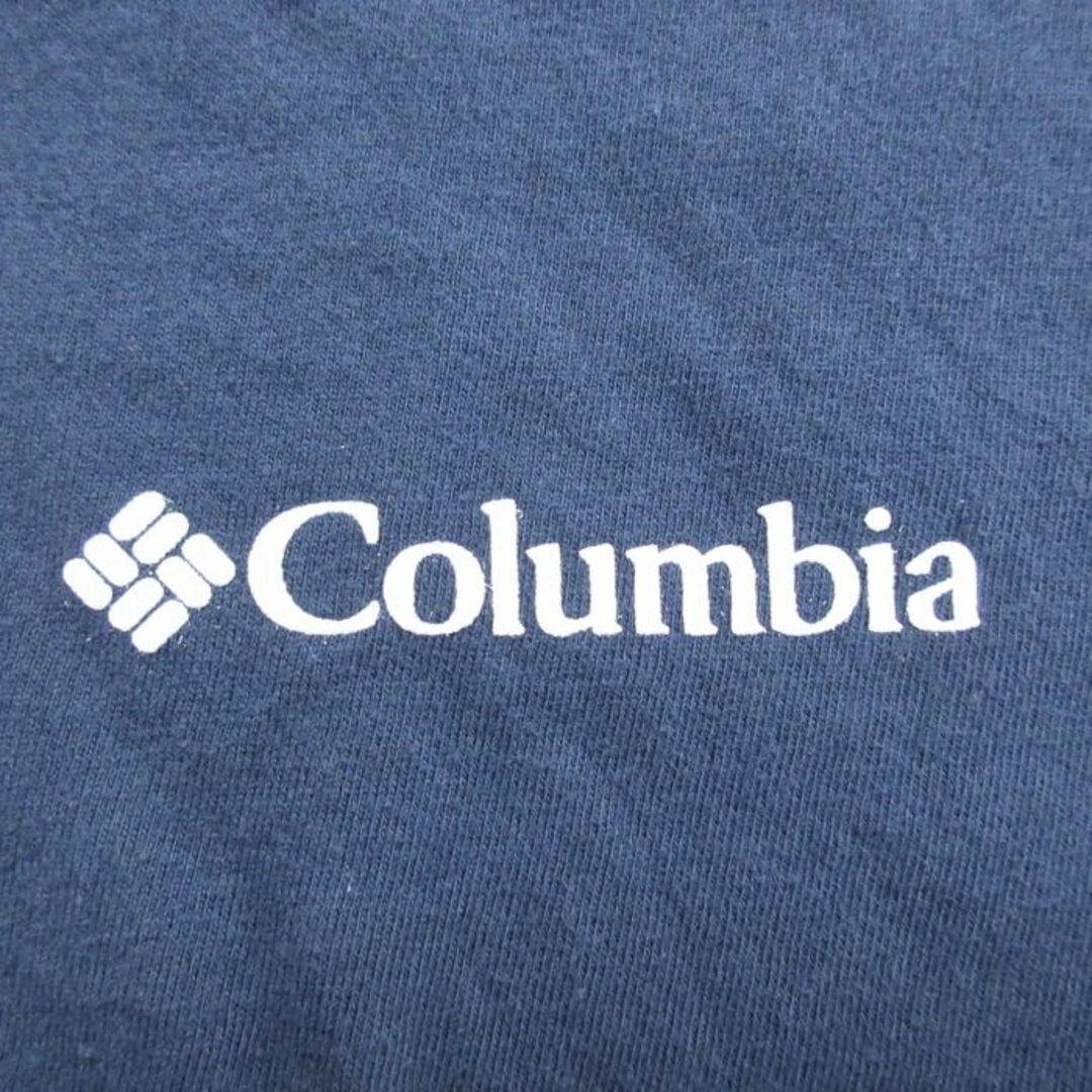 Columbia(コロンビア)のL★古着 コロンビア COLUMBIA Columbia 半袖 Tシャツ メンズ ビッグロゴ 山 コットン クルーネック 紺 ネイビー 24apr04 中古 メンズのトップス(Tシャツ/カットソー(半袖/袖なし))の商品写真