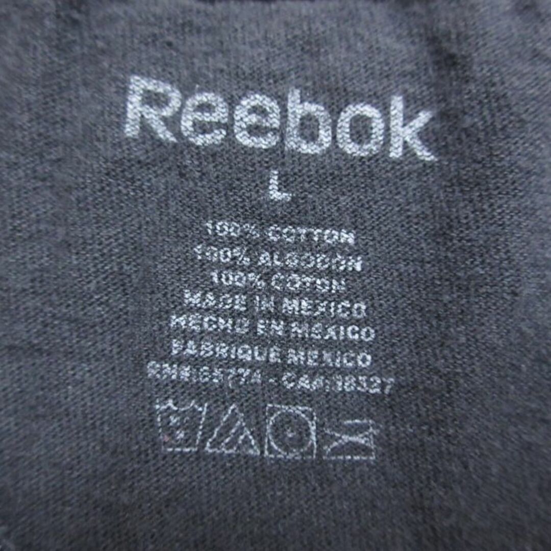 Reebok(リーボック)のL★古着 リーボック REEBOK 半袖 Tシャツ メンズ スパルタンレース コットン クルーネック 黒 ブラック 24apr04 中古 メンズのトップス(Tシャツ/カットソー(半袖/袖なし))の商品写真