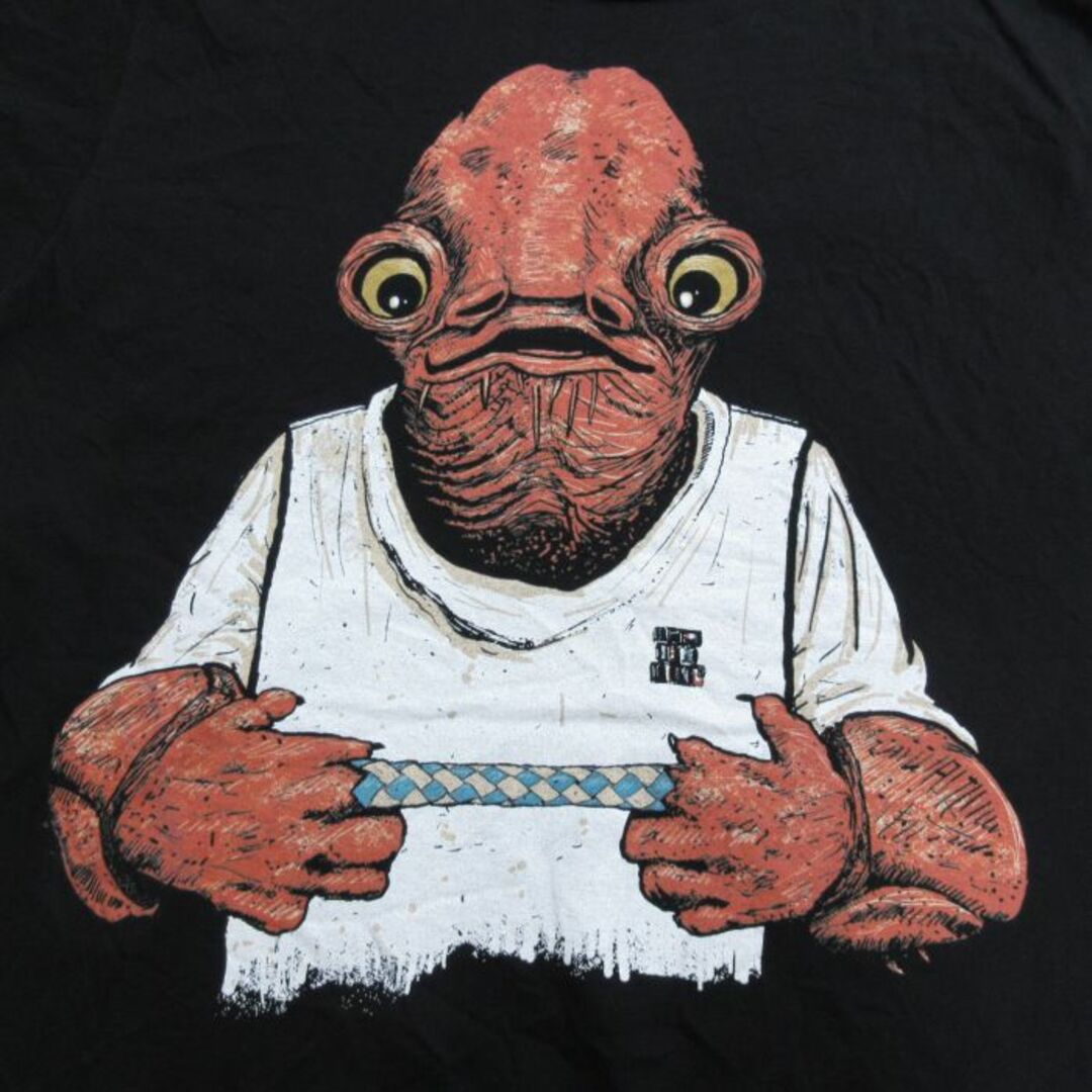 American Apparel(アメリカンアパレル)のL★古着 アメリカンアパレル AMERICAN APPAREL American Apparel 半袖 Tシャツ メンズ スターウォーズ STAR WARS アクバー提督 コットン クルーネック USA製 黒 ブラック 24apr04 中古 メンズのトップス(Tシャツ/カットソー(半袖/袖なし))の商品写真