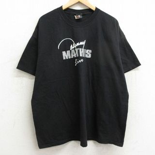 ヘインズ(Hanes)のXL★古着 ヘインズ Hanes 半袖 ロック バンド Tシャツ メンズ ジョニーマティス 大きいサイズ コットン クルーネック 黒 ブラック 24apr04 中古(Tシャツ/カットソー(半袖/袖なし))