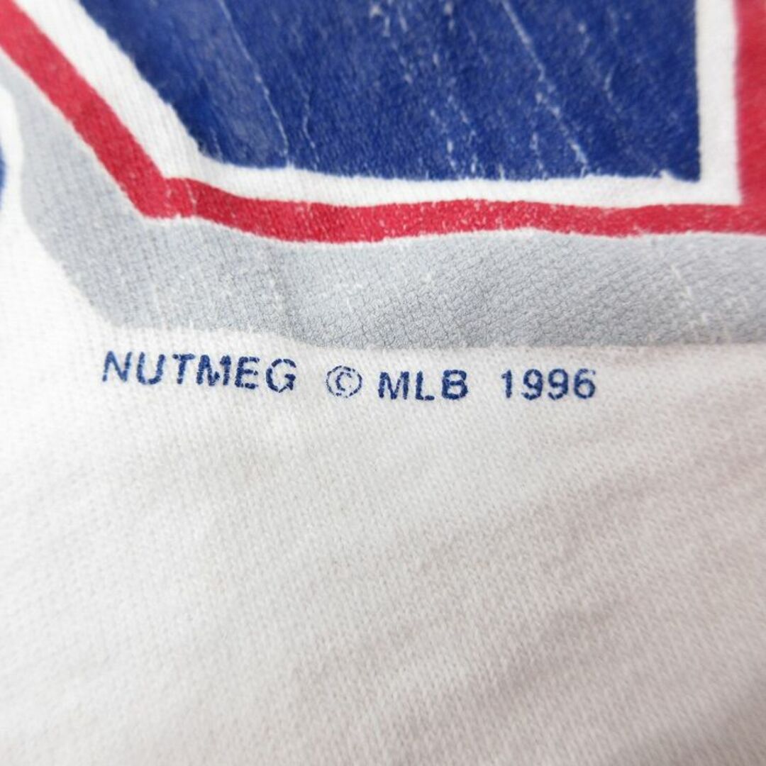 Lee(リー)のXL★古着 リー Lee 半袖 ビンテージ Tシャツ メンズ 90年代 90s MLB アトランタブレーブス 大きいサイズ ロング丈 コットン クルーネック USA製 白 ホワイト 24apr04 中古 メンズのトップス(Tシャツ/カットソー(半袖/袖なし))の商品写真