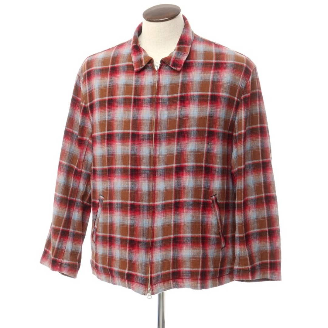 PENDLETON(ペンドルトン)の【中古】ペンドルトン PENDLETON コットン チェック ジップアップブルゾン ブラウンxレッド【サイズL】【メンズ】 メンズのジャケット/アウター(その他)の商品写真