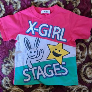 エックスガールステージス(X-girl Stages)のx-girl stages☆半袖Tシャツ     4T 100　ピンク系(Tシャツ/カットソー)