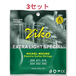 ZIKO エレキギター弦 09-42 3セット(弦)