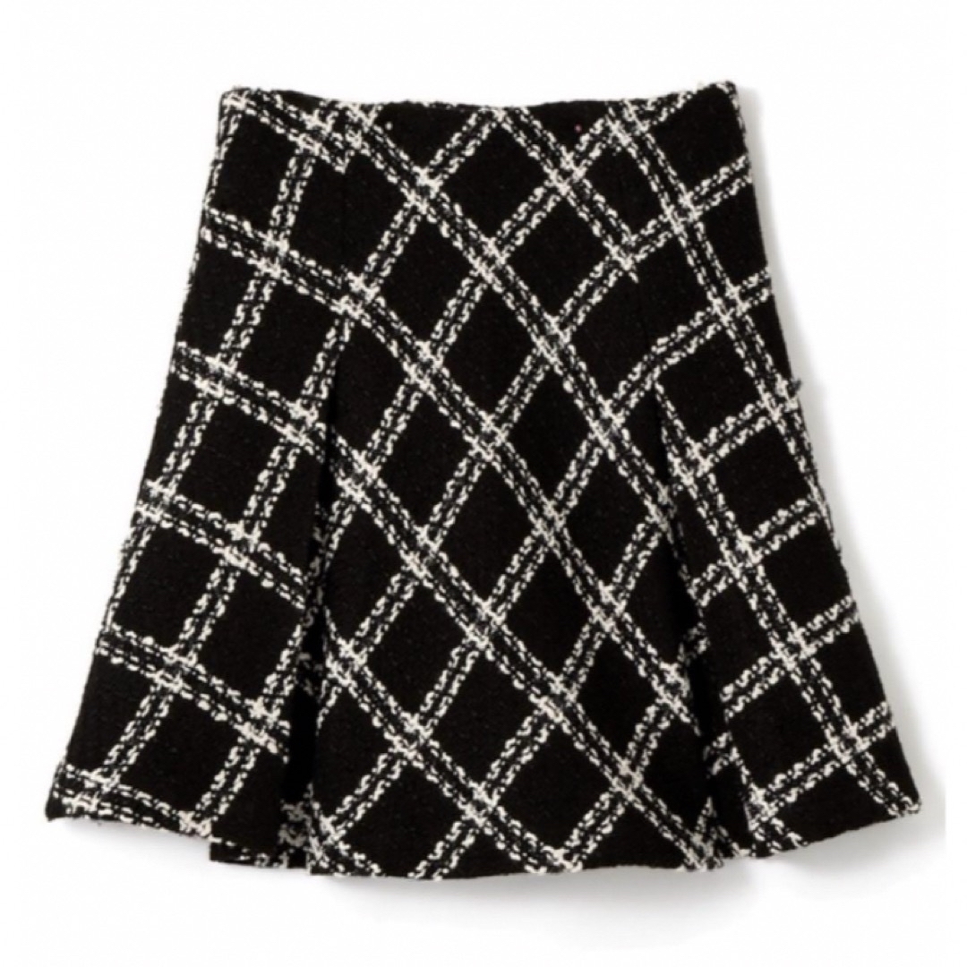 GRL(グレイル)のダイヤチェック柄ツイードフレアスカート 台形 ミニ レディースのスカート(ミニスカート)の商品写真