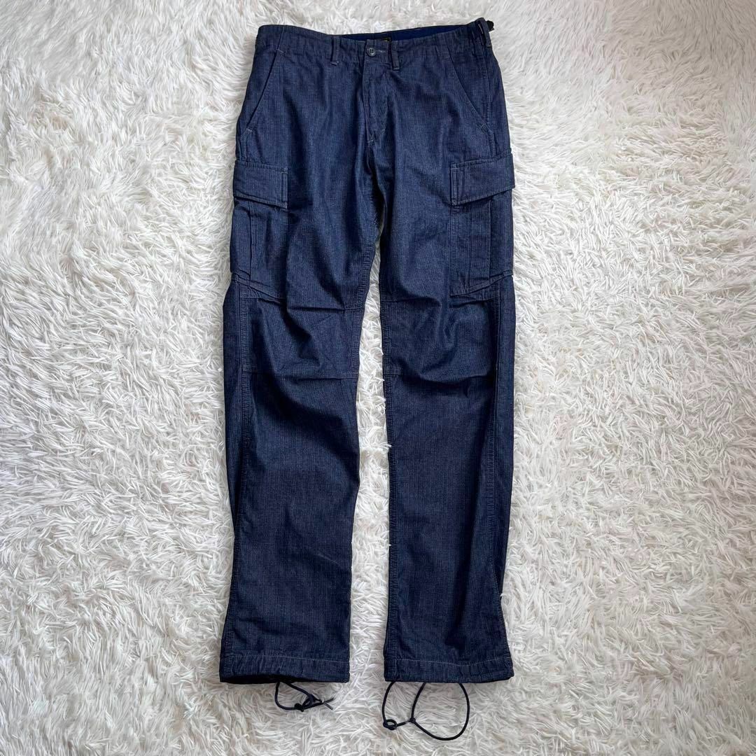 STEVENSON OVERALL(スティーブンソンオーバーオール)の【美品】スティーブンソンオーバーオール　インディゴ染 カーゴ パンツ　ミリタリー メンズのパンツ(ワークパンツ/カーゴパンツ)の商品写真