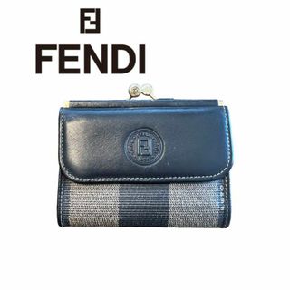 FENDI フェンディ　折り財布　ペカン　がま口　ミニウォレット　カシミア