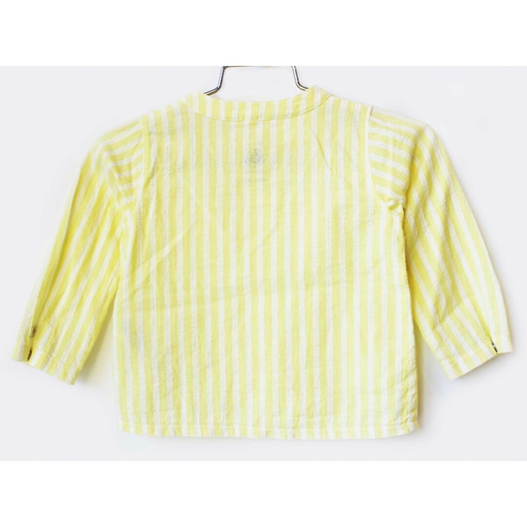 PETIT BATEAU(プチバトー)の【春物 新入荷!】[プチバトー/PETIT BATEAU]81cm 長袖シャツ 黄色×白 '21年製【中古】子供服 キッズ kids ベビー服 baby 男の子 春 tops 923042 キッズ/ベビー/マタニティのベビー服(~85cm)(シャツ/カットソー)の商品写真