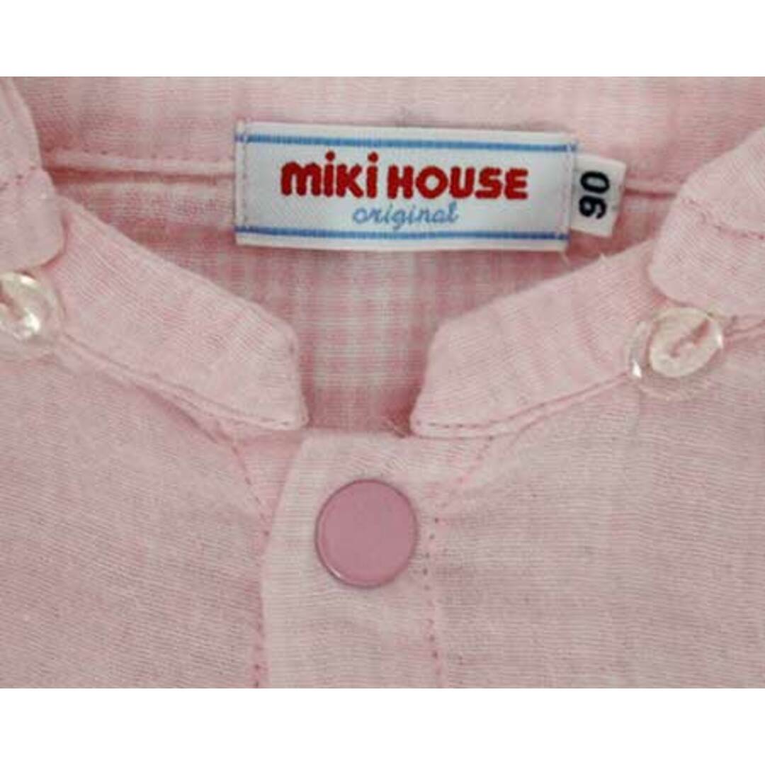 mikihouse(ミキハウス)の【春物 新入荷!】〓ミキハウス/mikihouse〓90cm ガーゼパーカー ピンク フード収納可 【中古】 子供服 キッズ kids ベビー baby 女の子 春夏 tops 923042 キッズ/ベビー/マタニティのベビー服(~85cm)(その他)の商品写真